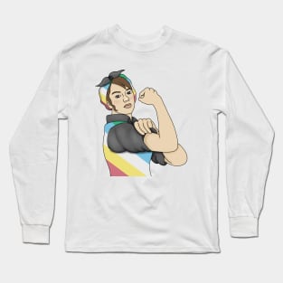 Disability pride flag girl Long Sleeve T-Shirt